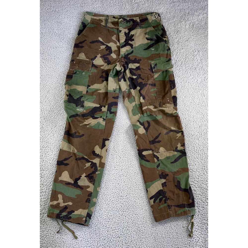 US Military Cargo Pants Men Small Regular Woodland Camo BDU Trousers 30x30‎